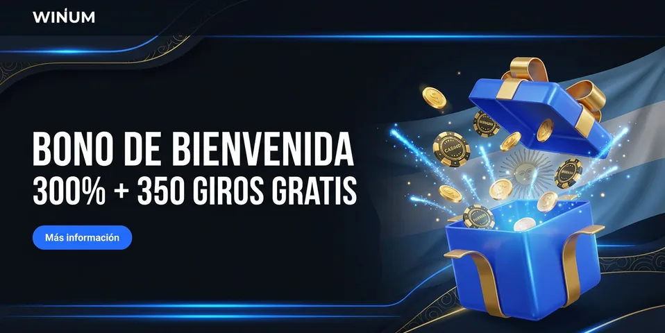 Bono de bienvenida 300% + 350 giros gratis en Winum Casino