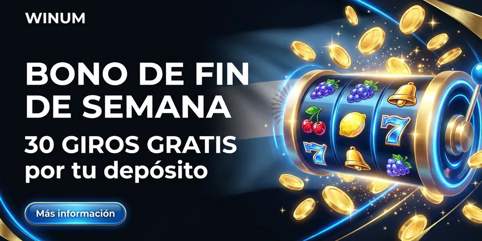Bono de fin de semana con 30 giros gratis por depósito